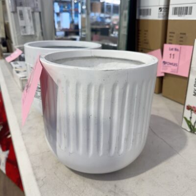 EX STAGING WHITE PLANT POT SOLD AS IS