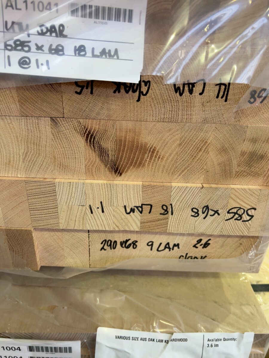 VARIOUS SIZE AUS OAK LAM KD HARDWOOD 585X68 & 290X68