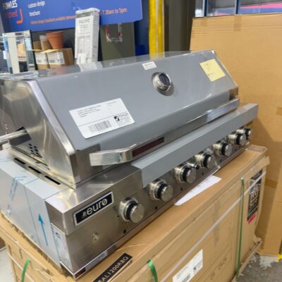 EX DISPLAY EURO 1200MM BUILT IN BBQ, 6 BURNER S/STEEL NATURAL GAS, EAL1200RBQNG, SOLD AS IS 3 MONTH WARRANTY
