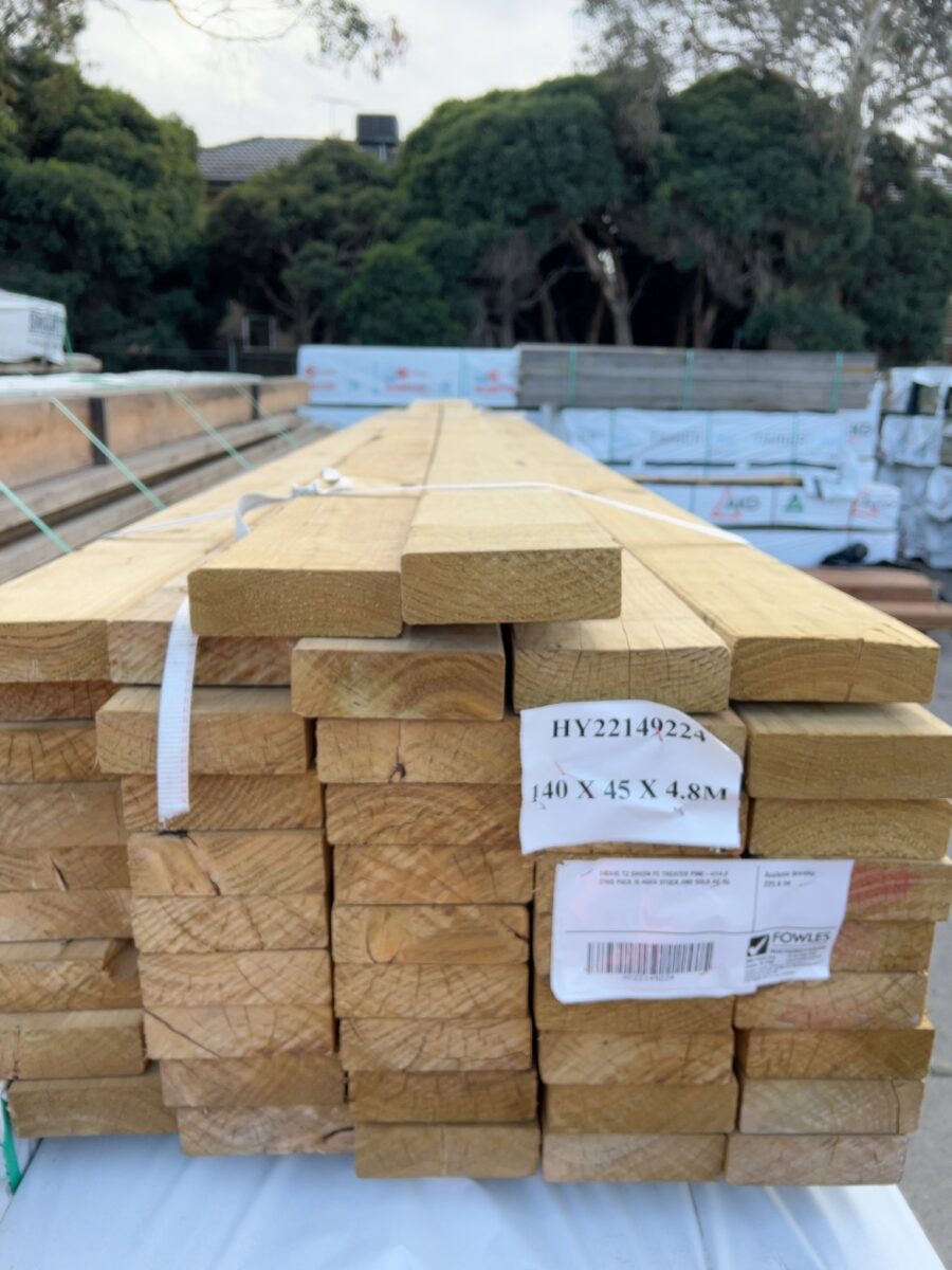 140X45 T3 GREEN F5 TREATED PINE-47/4.8 (THIS PACK IS AGED STOCK AND SOLD AS IS)