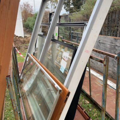 ASSORTED INCOMPLETE ALUMINIUM WINDOW COMPONENTS