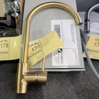 AXUS PIN LEVER ARCH SPOUT SINK MIXER 6 STARS, BRUSHED BRASS AX01352.6.BB