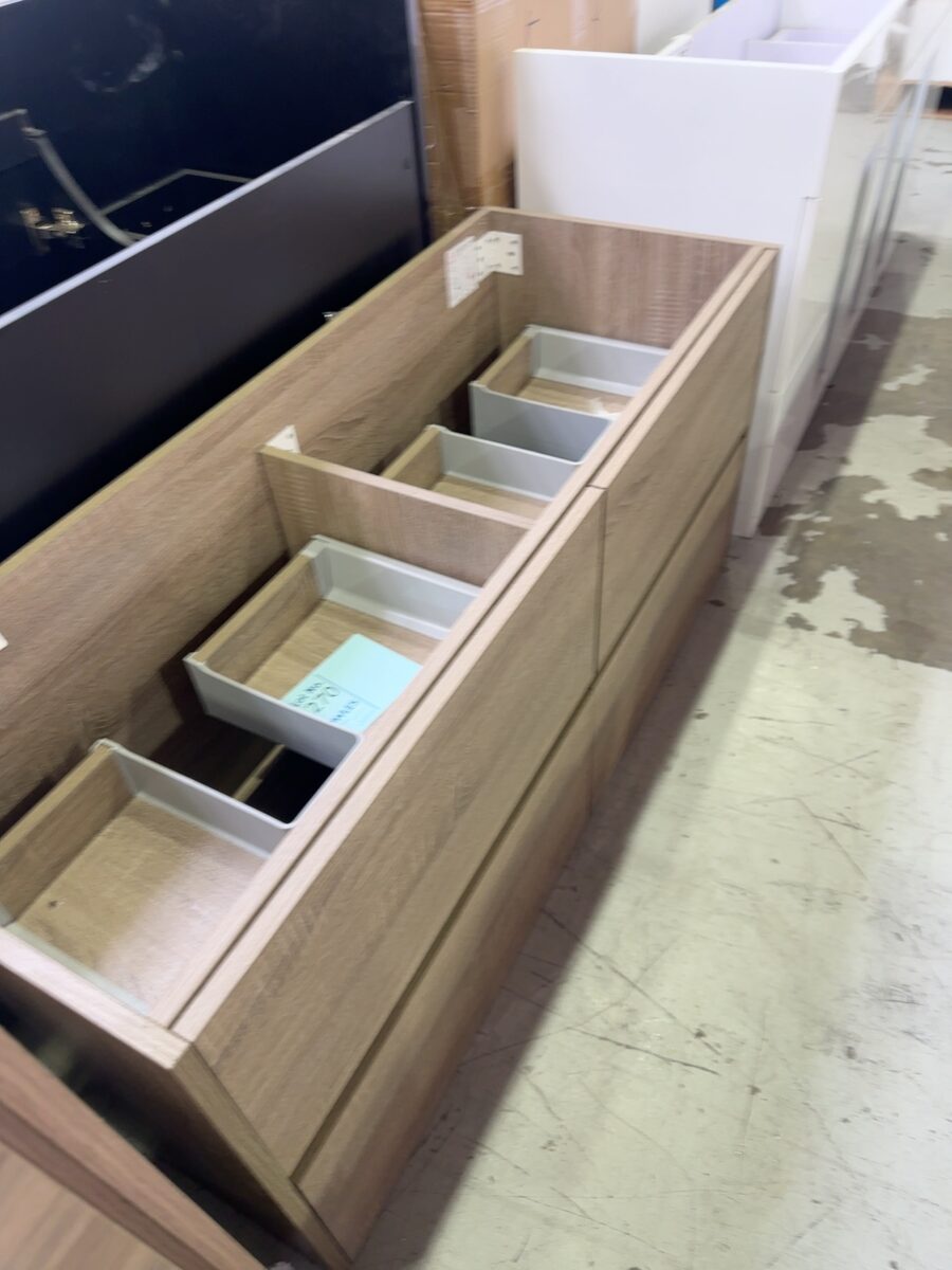 NEW PACIFICA 1200MM WALL HUNG VANITY NO TOP SOLD AS IS