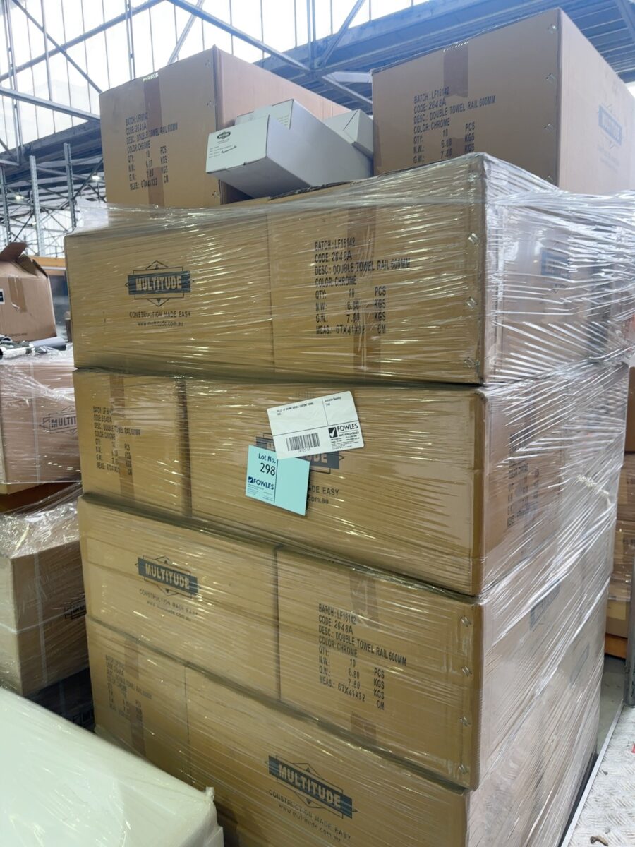 PALLET OF 600MM DOUBLE CHROME TOWEL RAIL