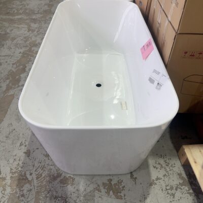 NEW NEO WHITE ACRYLIC 1700MM SQUARE FREESTANDING BATHTUB WITH ROUNDED CORNERS, 1700MM X 785MM X 580MM - 995519