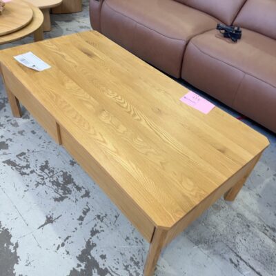 EX DISPLAY ADKSEL AMERICAN OAK COFFEE TABLE SOLD AS IS