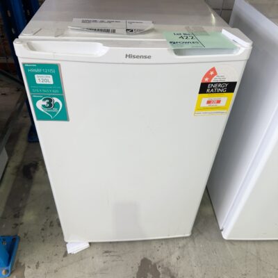 EX DISPLAY HOME - USED - HISENSE SMALL WHITE BAR FRIDGE, SOLD AS IS NO WARRANTY