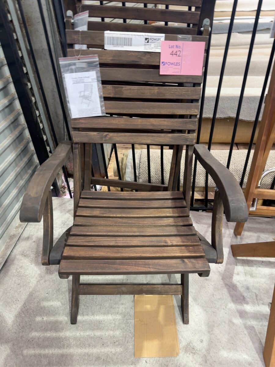 NEW BOX OF QTY 2, CASINO FOLDING DINING CHAIR, ACACIA TIMBER ESPRESSO, 676368