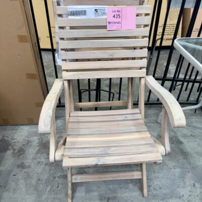 NEW BOX OF QTY 2, CASINO FOLDING DINING CHAIR, ACACIA TIMBER ORGANIC WHITE 676344