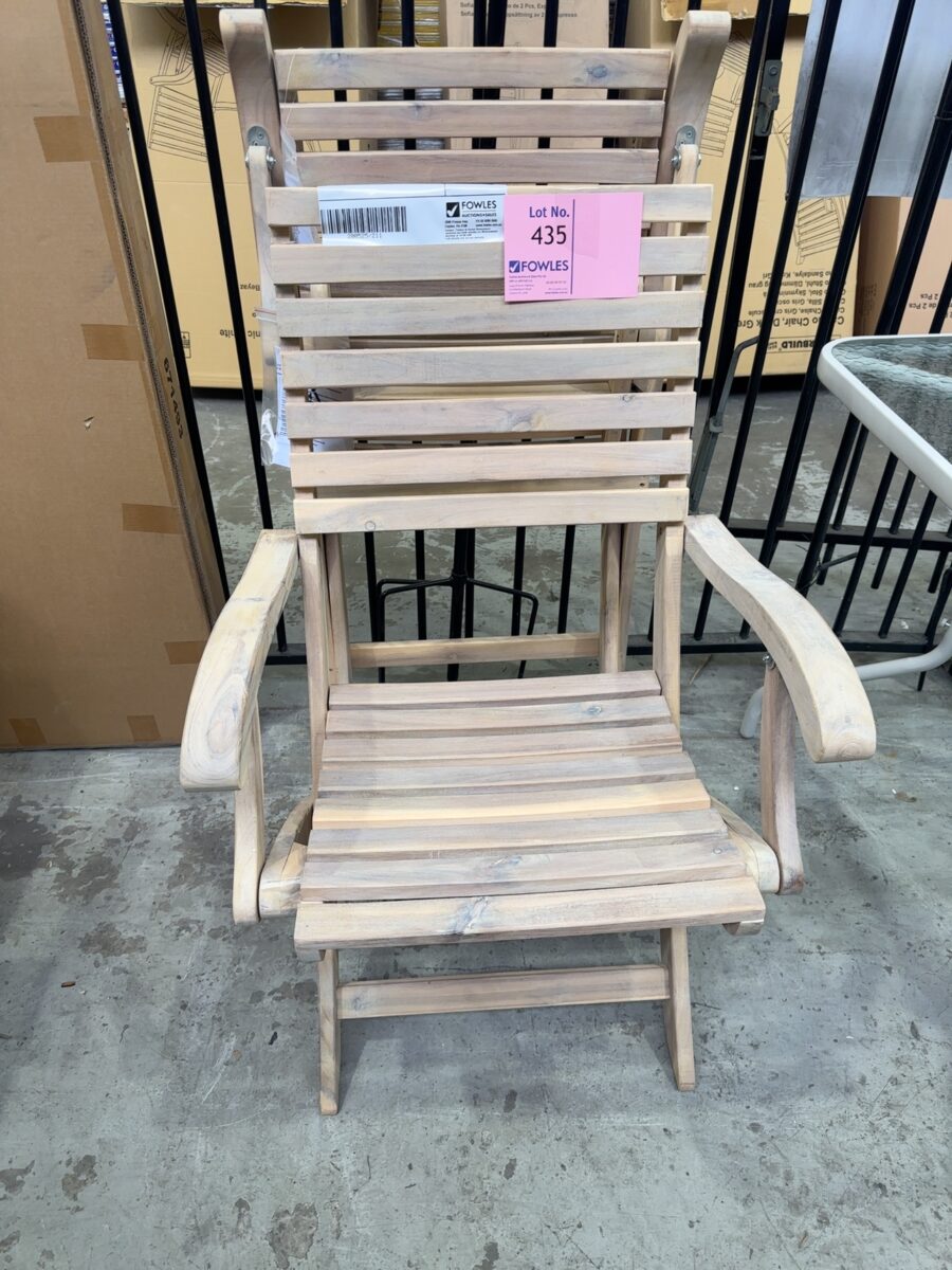 NEW BOX OF QTY 2, CASINO FOLDING DINING CHAIR, ACACIA TIMBER ORGANIC WHITE 676344