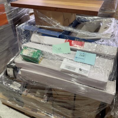 PALLET OF ASSORTED STOCK - VANITY BOWLS, BATHROOM ACCESSORIES AND DOOR LOCKS ETC, SOLD AS IS