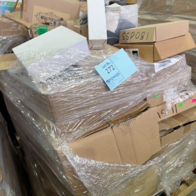 PALLET OF ASSORTED BATHROOM ACCESSORIES, INCLUDING RAIN SHOWER HEADS, SHOWER MIXERS, HAND SHOWERS ETC SOLD AS IS