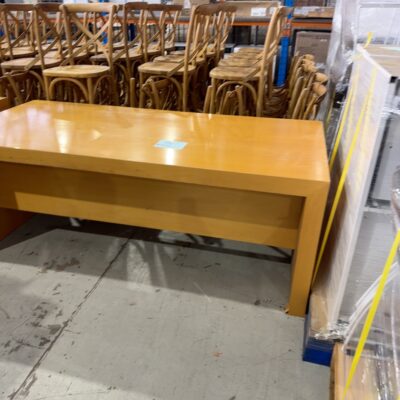 SECOND HAND LARGE LAMINATE DESK SOLD AS IS