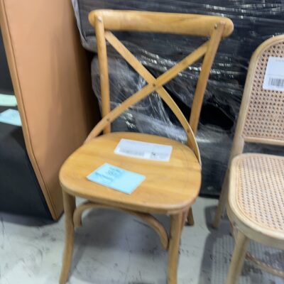 EX HIRE FRENCH CAFE CROSS BACK DINING CHAIR SOLD AS IS