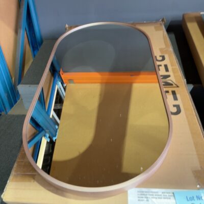 DISCONTINUED PRODUCT - NEW ROSE GOLD ALUMINIUM FRAME MIRROR, OVAL SHAPE, 900MM HIGH X 450MM WIDE RRP9 MO4691-RG