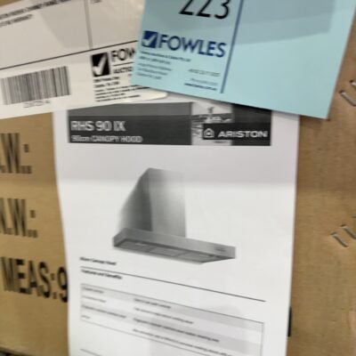 NEW ARISTON RHS90IX CHIMNEY RANGE HOOD SOLD AS IS NO WARRANTY