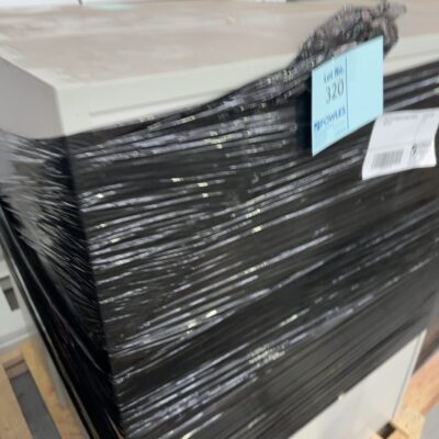 PALLET OF SECONDHAND LAMINATE SHELVES, SOLD AS IS