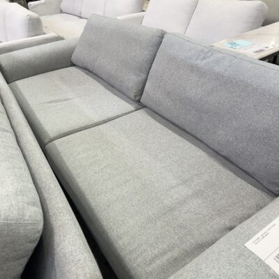 EX STAGING -DARK GREY 3 SEATER COUCH, SOLD AS IS, SOME MARKS