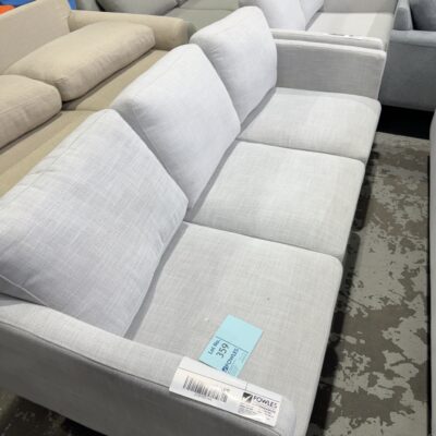 EX STAGING -LIGHT GREY 3 SEATER COUCH, SOLD AS IS, SOME MARKS