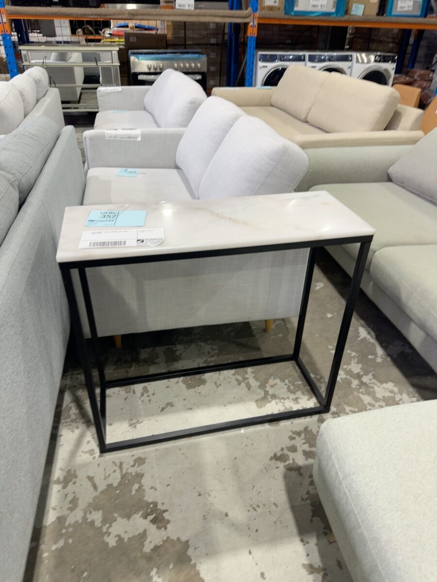 EX STAGING -SMALL MARBLE HALL TABLE SOLD AS IS