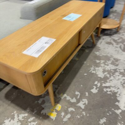 EX STAGING -SMALL TIMBER ENTERTAINMENT UNIT, SOLD AS IS