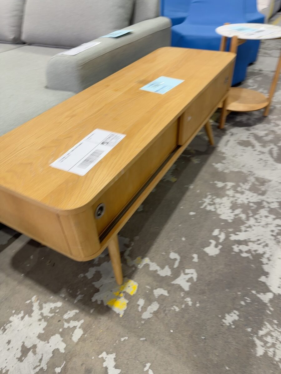 EX STAGING -SMALL TIMBER ENTERTAINMENT UNIT, SOLD AS IS