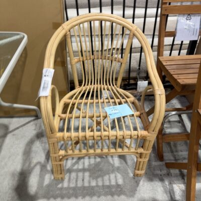 EX STAGING -CANE CHAIR, SOLD AS IS, SOME MARKS