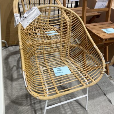 EX STAGING -CANE CHAIR, SOLD AS IS, SOME MARKS