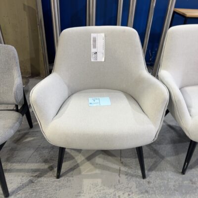EX STAGING - LIGHT GREY CHAIR, SOLD AS IS