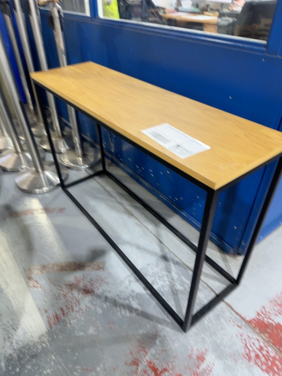 EX STAGING - TIMBER HALL TABLE, SOLD AS IS
