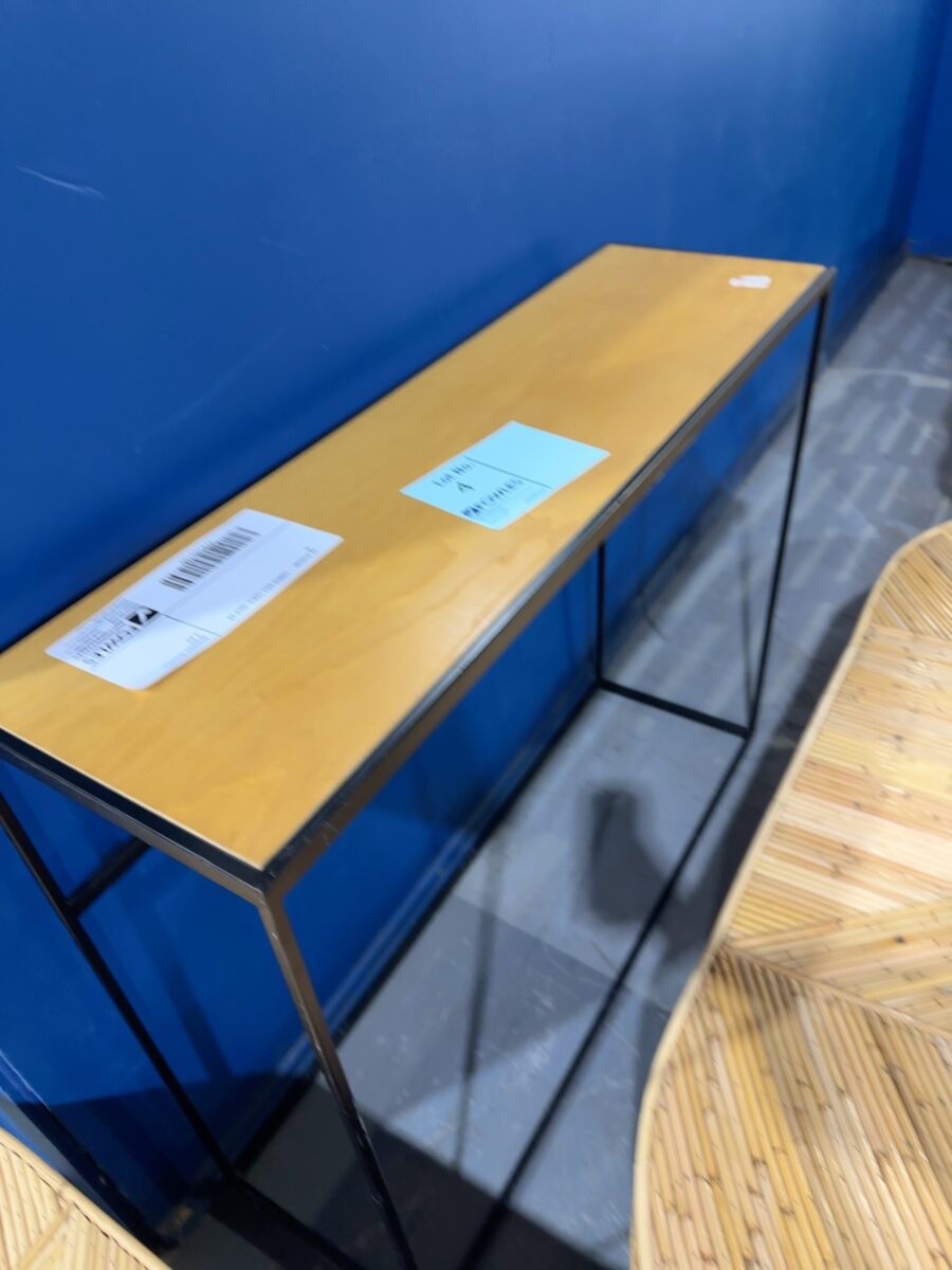 EX STAGING - TIMBER HALL TABLE, SOLD AS IS