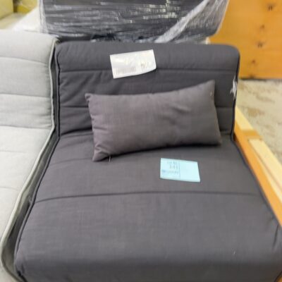 EX HIRE BLACK POD MATERIAL CHAIR, SOLD AS IS