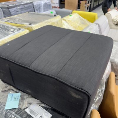 EX HIRE BLACK POD OTTOMAN, SOLD AS IS