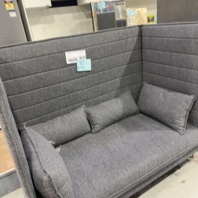 EX HIRE EVENT DARK GREY FELT PRIVACY SOFA SOLD AS IS