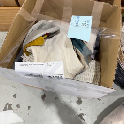 EX STAGING - BOX OF ASSORTED CUSHIONS COVERS, AS IS