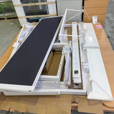 SECONDHAND - EX SHOWROOM LARGE CORNER DESK WITH ACCESSORIES, SOLD AS IS