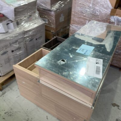 LOT OF WALL HUNG VANITY BASES WITH MIRRORED CABINETS, SOLD AS IS