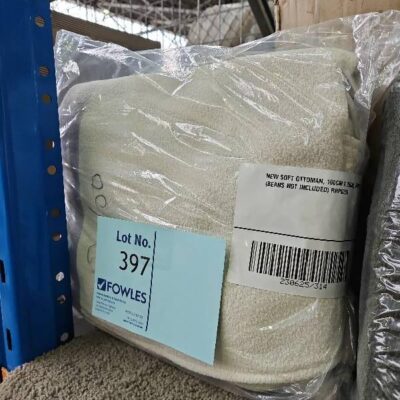 NEW SOFT OTTOMAN, 100CM X 25CM, WHITE (BEANS NOT INCLUDED) RRP9