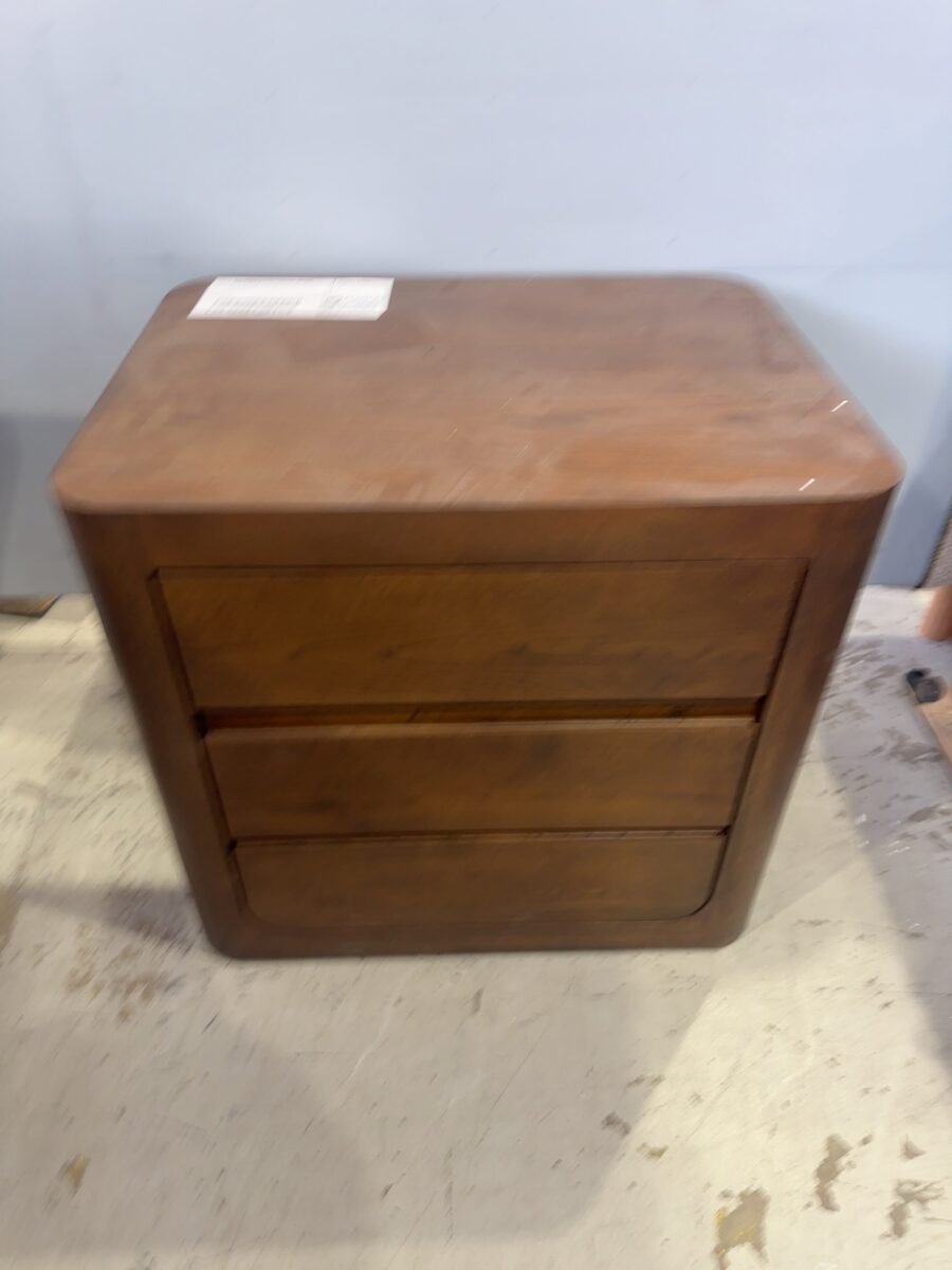NEW BOWER CURVED 3 DRAWER BEDSIDE TABLE AU1218