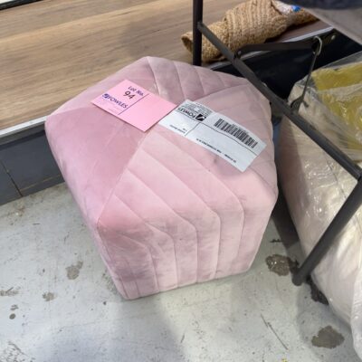 EX STAGING - PINK OTTOMAN SOLD AS IS