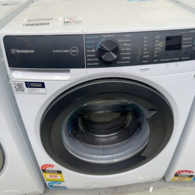 WESTINGHOUSE WWF8024M5WA, 8KG EASYCARE 500 FRONT LOAD WASHING MACHINE, 1200RPM, DURABLE INVERTER MOTOR, 3 FAST WASH PROGRAMS, 3XL DRUM OPENING, TIME DISPLAY, 12 MONTH WARRANTY