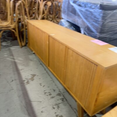 EX STAGING TIMBER ENTERTAINMENT UNIT, BROKEN SOLD AS IS