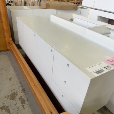 EX STAGING WHITE CABINET, SOLD AS IS