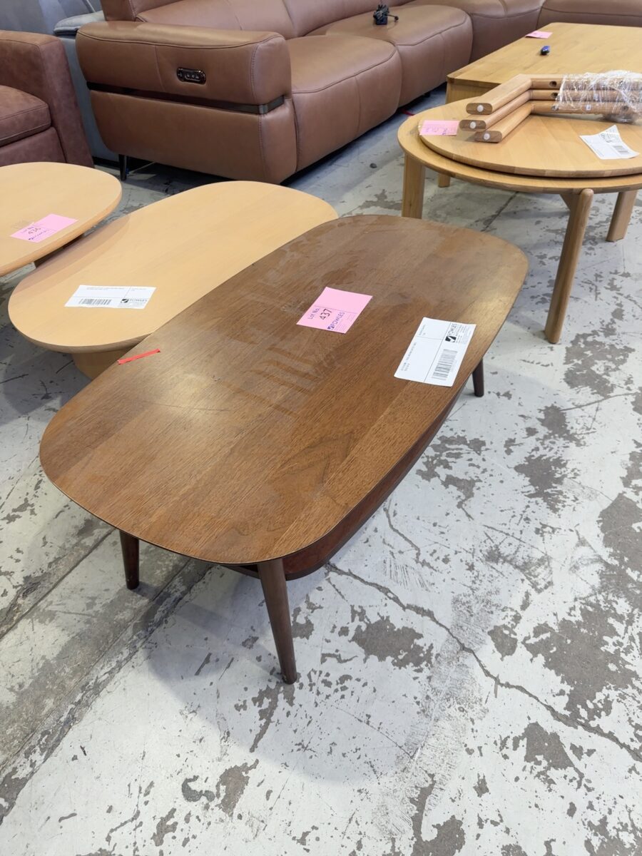EX STAGING - OVAL BROWN COFFEE TABLE, SOLD AS IS