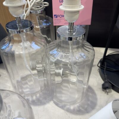 EX STAGING - GLASS LAMP BASE, SOLD AS IS