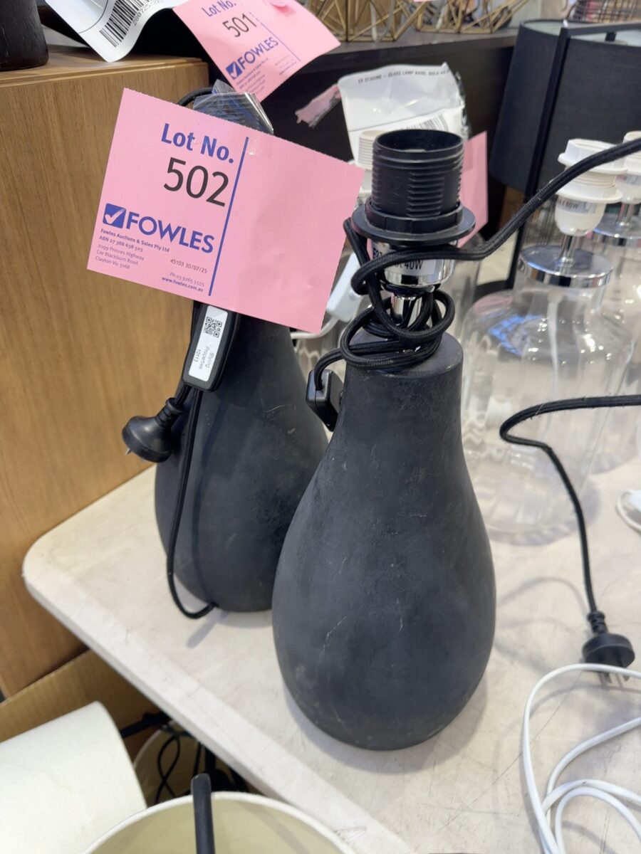 EX STAGING - BLACK LAMP, SOLD AS IS