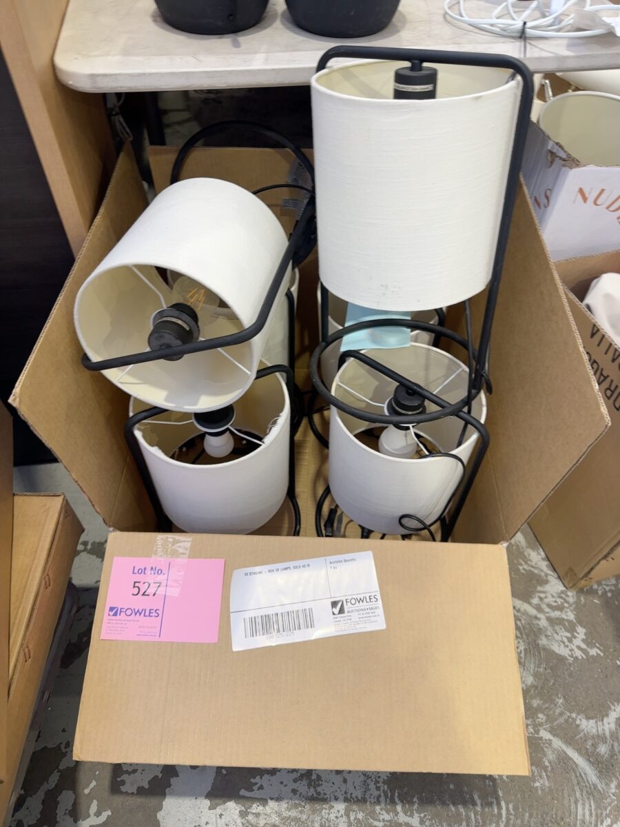 EX STAGING - BOX OF LAMPS, SOLD AS IS