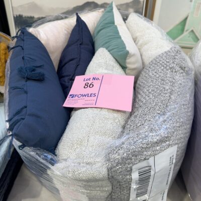 EX STAGING - LOT OF ASSORTED CUSHIONS, SOLD AS IS