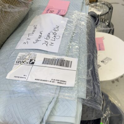 EX STAGING - LOT OF 3 ASSORTED QUEEN THROWS SOLD AS IS
