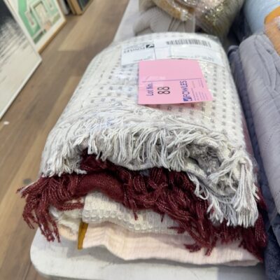 EX STAGING - LOT OF 4 ASSORTED THROW RUGS, SOLD AS IS